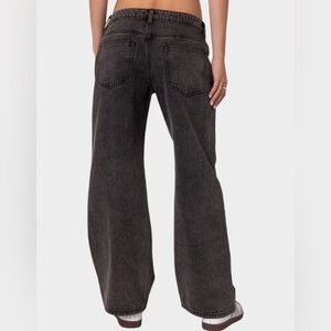 Edikted Charcoal Wide Leg Jeans